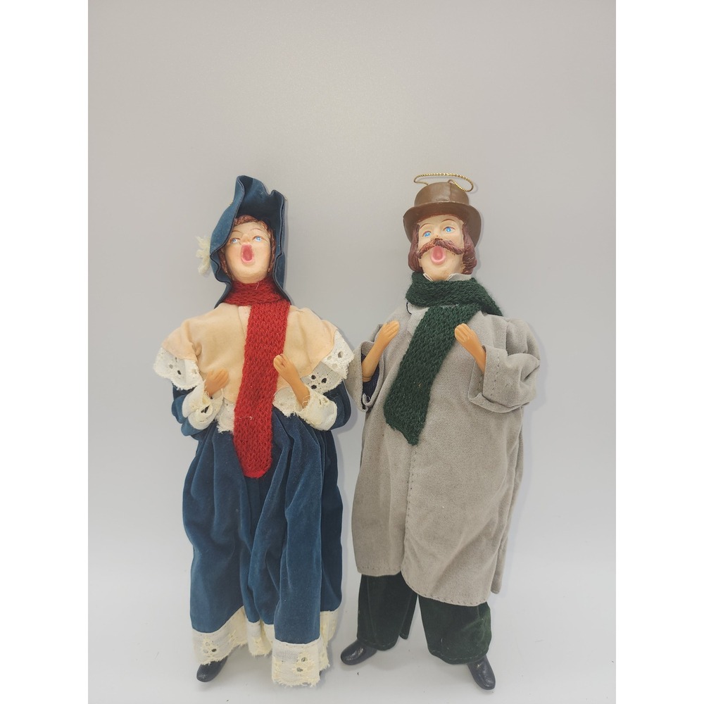 Vintage Victorian Christmas Caroler Figurines Man Woman Set 10 In Holiday Decor
